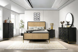 Arini Black 8-Drawer Bedroom Dresser with Mirror