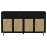 Arini Black 2-Drawer Cane Door Dining Sideboard Server by Coaster at Eve Furniture