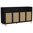 Arini Black 2-Drawer Cane Door Dining Sideboard Server by Coaster at Eve Furniture