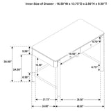 Arini Black 2-drawer Vanity Desk Makeup Table Black by Coaster at Eve Furniture