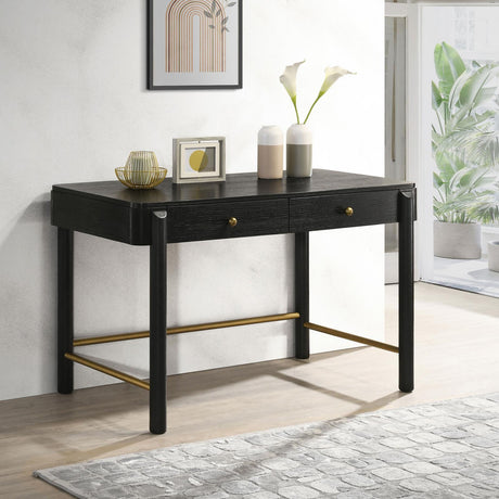 Arini Black 2-drawer Vanity Desk Makeup Table Black by Coaster at Eve Furniture