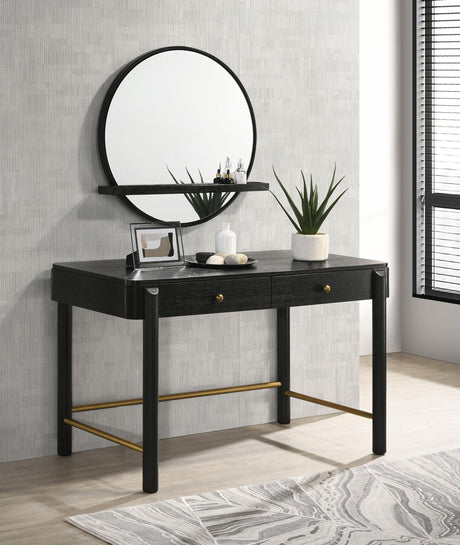 Arini Black 2-piece Makeup Vanity Table and Mirror Set by Coaster at Eve Furniture