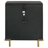 Arini Black 3-drawer Nightstand Bedside Table with USB Outlet by Coaster at Eve Furniture