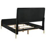 Arini Black and Gray Eastern King Bed with Upholstered Headboard by Coaster at Eve Furniture