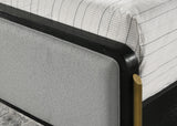 Arini Black and Gray Eastern King Bed with Upholstered Headboard by Coaster at Eve Furniture