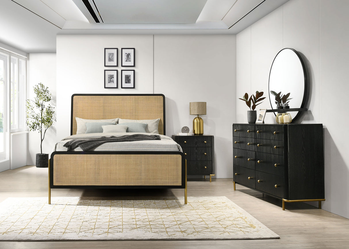 Arini Black and Natural 4-Piece California King Bedroom Set by Coaster at Eve Furniture