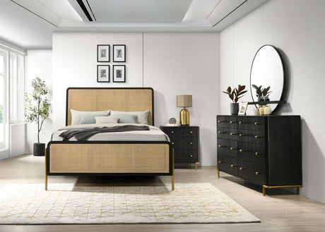Arini Black and Natural 4-Piece California King Bedroom Set by Coaster at Eve Furniture
