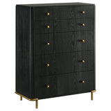 Arini Black and Natural 5-Piece California King Bedroom Set by Coaster at Eve Furniture
