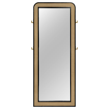 Arini Black Cane Weave Full Length Standing Floor Mirror by Coaster at Eve Furniture