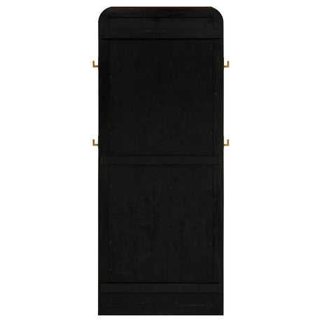 Arini Black Cane Weave Full Length Standing Floor Mirror by Coaster at Eve Furniture