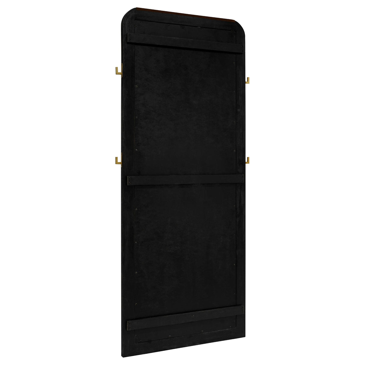 Arini Black Cane Weave Full Length Standing Floor Mirror by Coaster at Eve Furniture