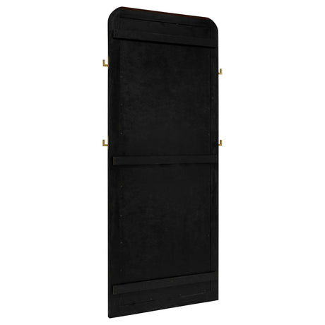 Arini Black Cane Weave Full Length Standing Floor Mirror by Coaster at Eve Furniture