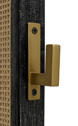 Arini Black Cane Weave Full Length Standing Floor Mirror by Coaster at Eve Furniture