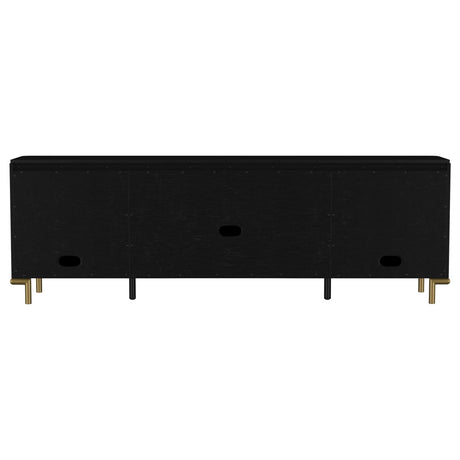 Arini Black Rattan Cane 2-Door TV Stand Media Console by Coaster at Eve Furniture