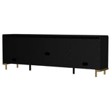 Arini Black Rattan Cane 2-Door TV Stand Media Console by Coaster at Eve Furniture