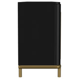 Arini Black Rattan Cane 2-Door TV Stand Media Console by Coaster at Eve Furniture