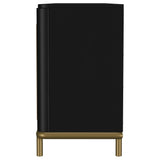 Arini Black Rattan Cane 2-Door TV Stand Media Console by Coaster at Eve Furniture