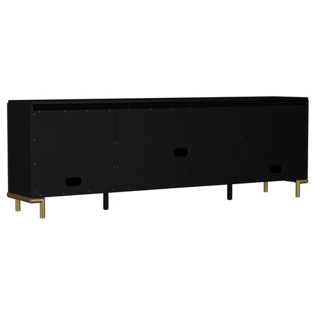 Arini Black Rattan Cane 2-Door TV Stand Media Console by Coaster at Eve Furniture