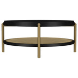 Arini Black Round Coffee Table With Storage Shelf by Coaster at Eve Furniture
