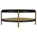 Arini Black Round Coffee Table With Storage Shelf by Coaster at Eve Furniture
