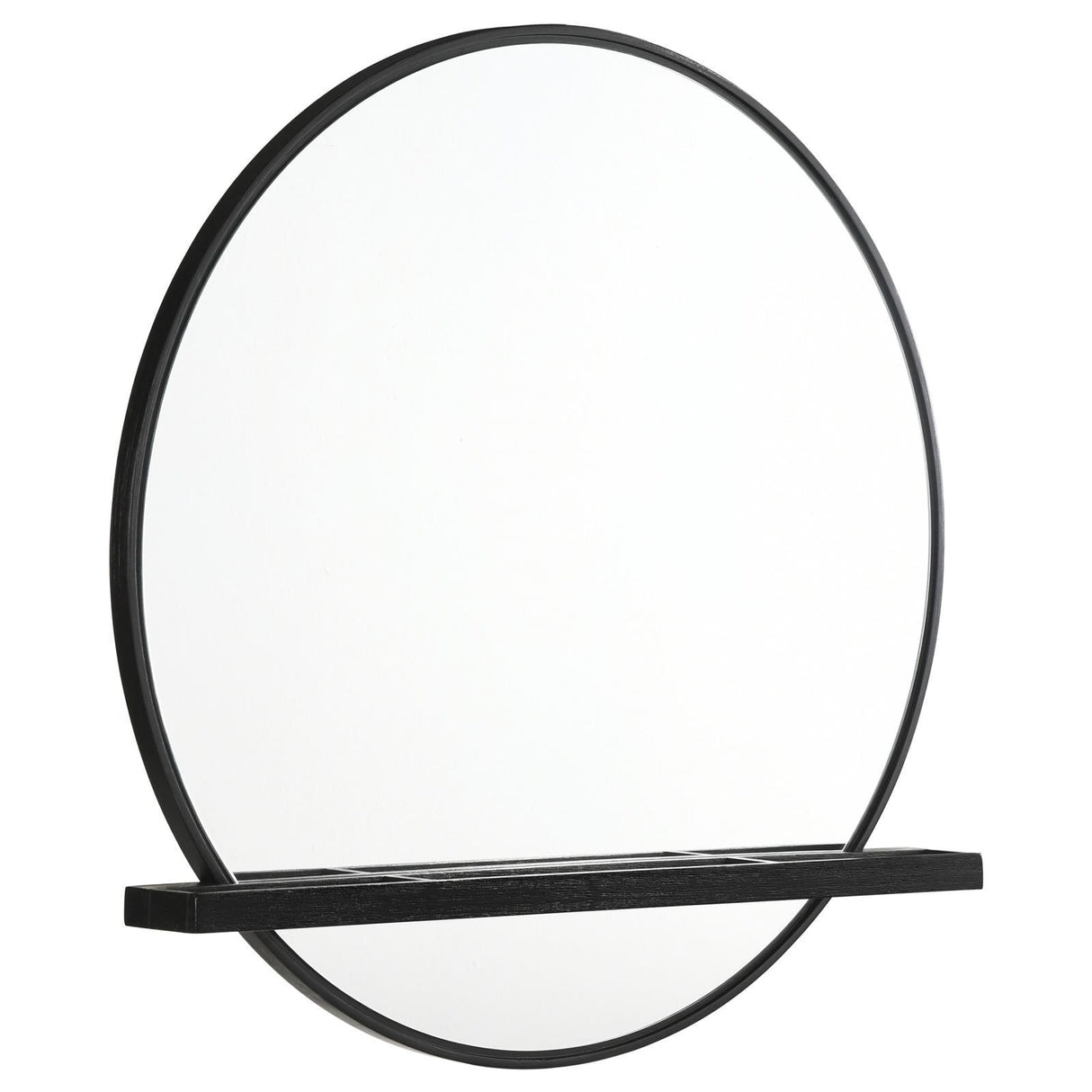 Arini Black Round Dresser Mirror with Shelf by Coaster at Eve Furniture