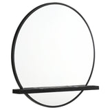 Arini Black Round Dresser Mirror with Shelf by Coaster at Eve Furniture