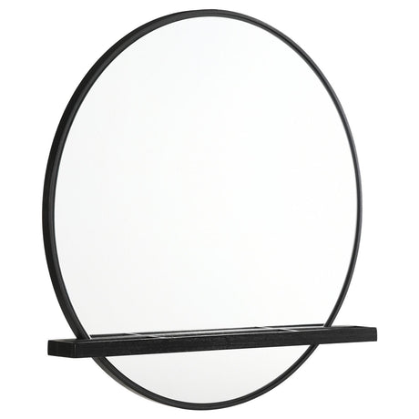 Arini Black Round Dresser Mirror with Shelf by Coaster at Eve Furniture