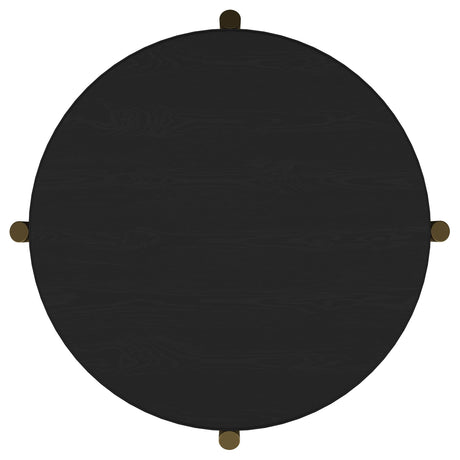 Arini Black Round End Side Table With Storage Shelf by Coaster at Eve Furniture