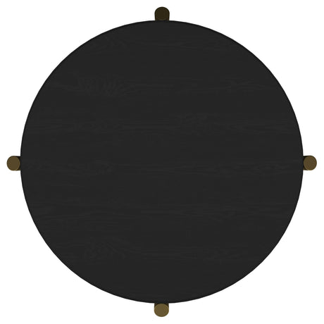 Arini Black Round End Side Table With Storage Shelf by Coaster at Eve Furniture