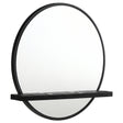 Arini Black Round Vanity Wall Mirror with Shelf by Coaster at Eve Furniture