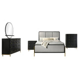 Arini Black/Grey 5-Piece Eastern King Bedroom Set by Coaster at Eve Furniture
