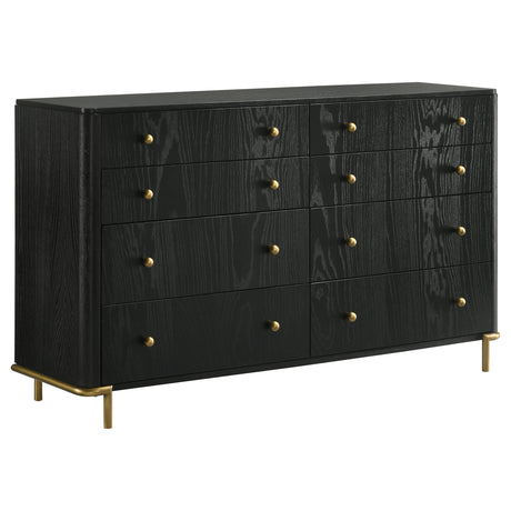 Arini Cream and Black 4-Piece Eastern King Bedroom Set by Coaster at Eve Furniture