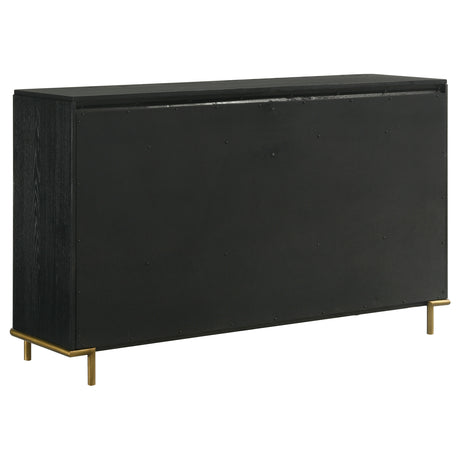 Arini Cream and Black 4-Piece Eastern King Bedroom Set by Coaster at Eve Furniture