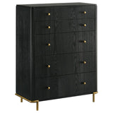Arini Cream and Black 5-iece Eastern King Bedroom Set by Coaster at Eve Furniture