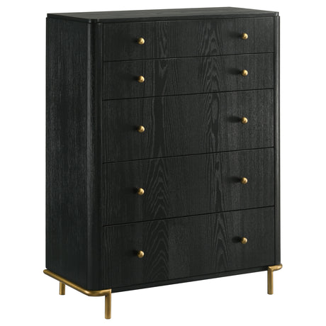 Arini Cream and Black 5-Piece California King Bedroom Set by Coaster at Eve Furniture