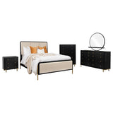 Arini Cream and Black 5-piece Queen Bedroom Set by Coaster at Eve Furniture