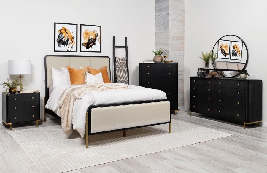 Arini Cream and Black 5-piece Queen Bedroom Set by Coaster at Eve Furniture