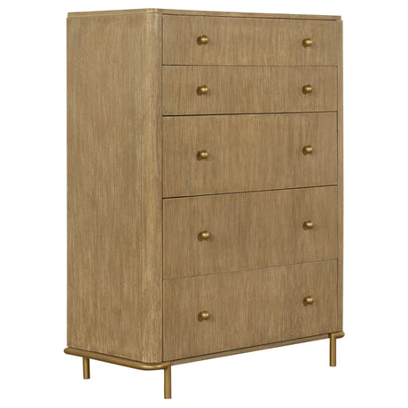 Arini Cream and Sand Wash 5-Piece California King Bedroom Set by Coaster at Eve Furniture