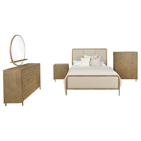 Arini Cream and Sand Wash 5-Piece California King Bedroom Set by Coaster at Eve Furniture