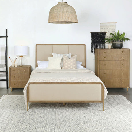 Arini Cream and Sand Wash Eastern King Panel Bed by Coaster at Eve Furniture