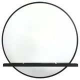 Arini Round Dresser Mirror with Shelf Black