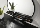 Arini Round Dresser Mirror with Shelf Black