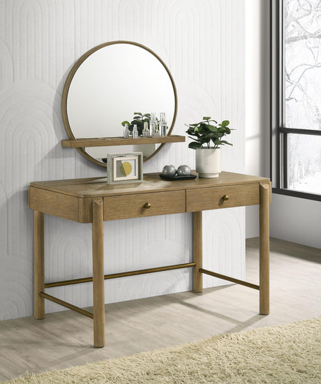 Arini Sand Wash 2-piece Makeup Vanity Table and Mirror Set by Coaster at Eve Furniture