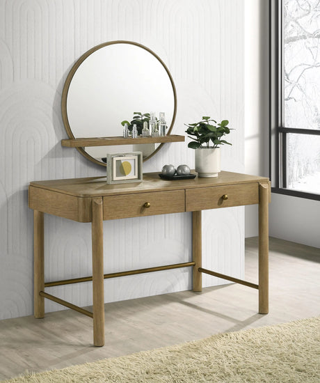 Arini Sand Wash 2-piece Makeup Vanity Table and Mirror Set by Coaster at Eve Furniture