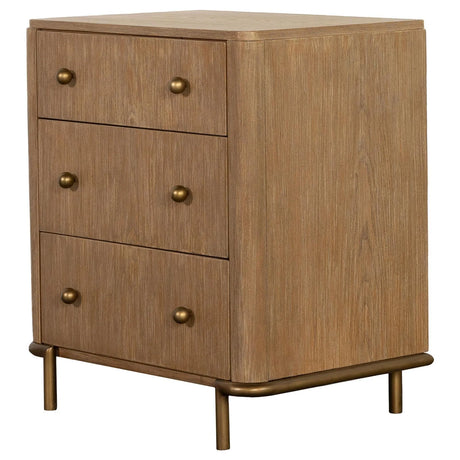 Arini Sand Wash 3-Drawer Nightstand with Dual USB Ports by Coaster at Eve Furniture