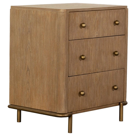 Arini Sand Wash 3-Drawer Nightstand with Dual USB Ports by Coaster at Eve Furniture