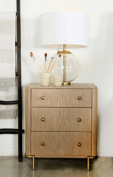 Arini Sand Wash 3-Drawer Nightstand with Dual USB Ports by Coaster at Eve Furniture