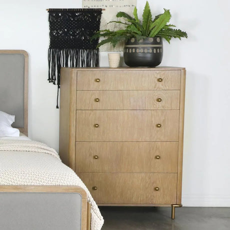 Arini Sand Wash 5-Drawer Chest by Coaster at Eve Furniture