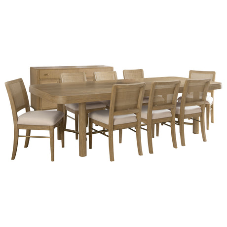 Arini Sand Wash 9-Piece Extension Leaf Dining Room Set by Coaster at Eve Furniture