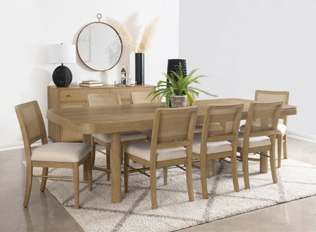 Arini Sand Wash 9-Piece Extension Leaf Dining Room Set by Coaster at Eve Furniture